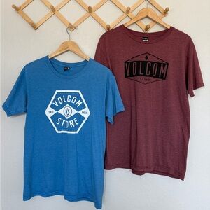 2 Volcom Stone Graphic T-Shirts Casual Surf Skate Tee